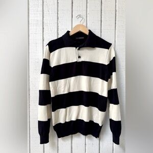 Brandy Melville Striped Polo Sweater in Navy and Off White LN
